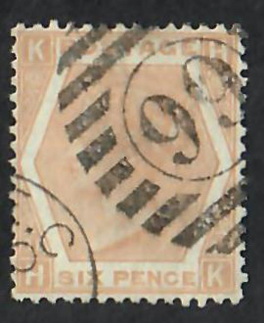 GREAT BRITAIN 1872 6d Pale Buff. Plate 11. Letters KHHK. Well centred. Good perfs. Postmark 99 in circle in oval bars. - 70287 - image 0