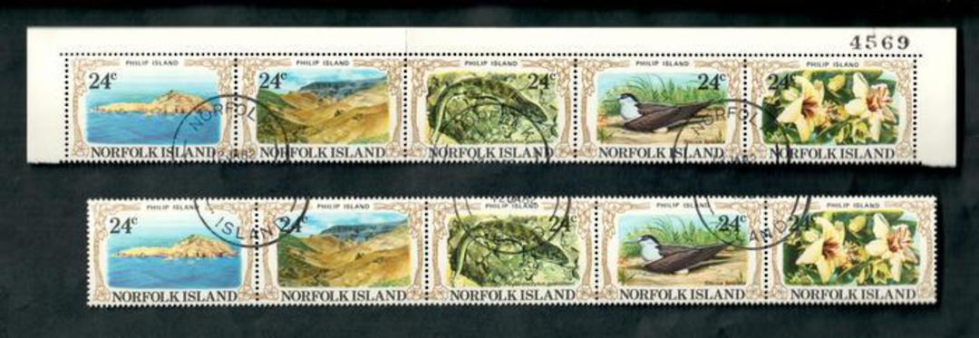 NORFOLK ISLAND 1982 Philip and Nepean Islands. Set of 10 in strips. - 52147 - VFU image 0