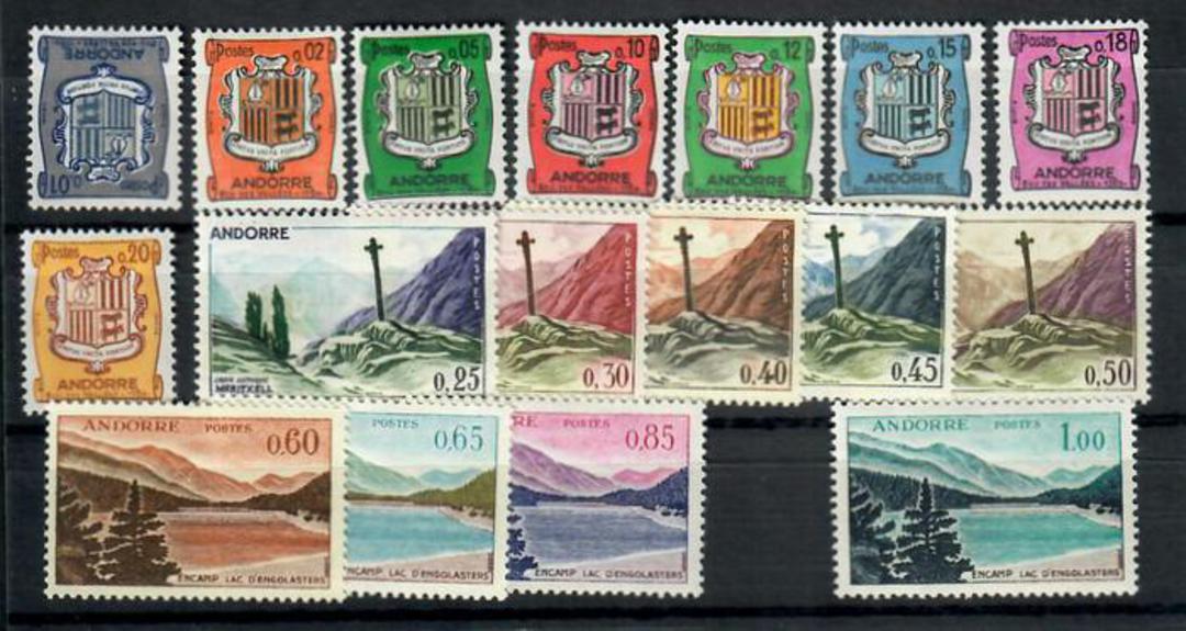 FRENCH ANDORRA 1961 Definitives. Set of 17 as originally issued. - 20152 image 0
