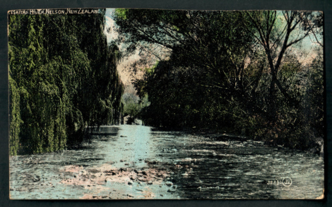 Coloured postcard of Maitai River Nelson. - 48613 - Postcard image 0
