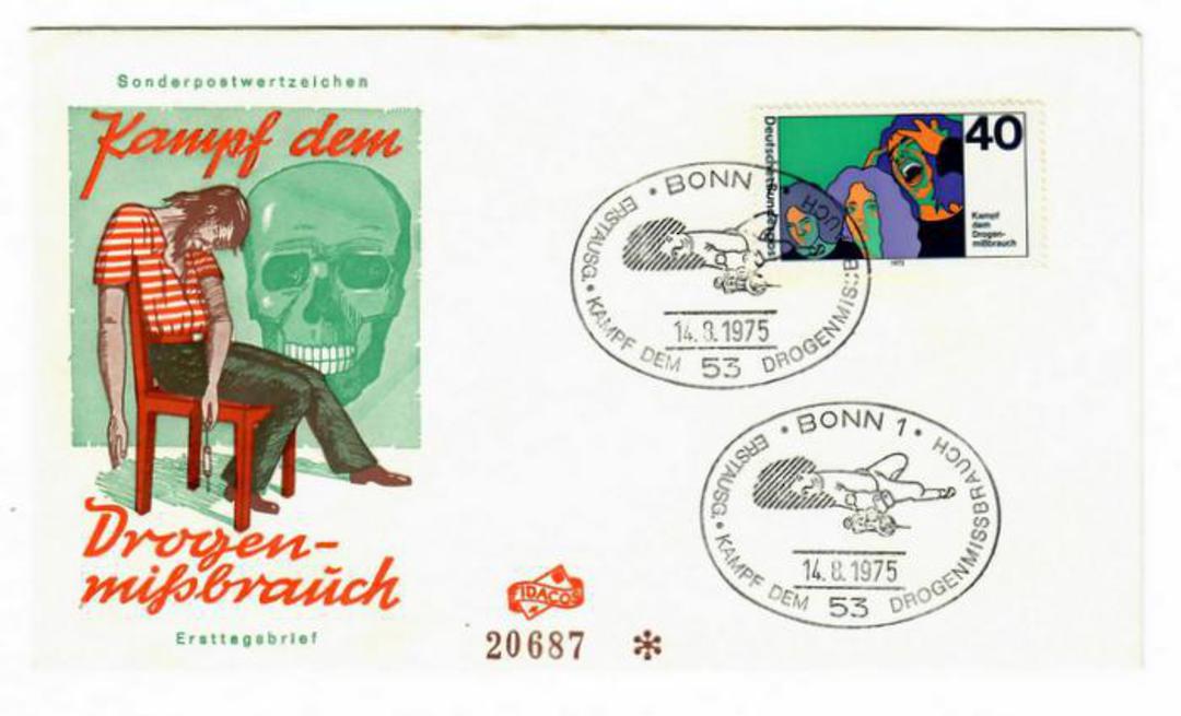WEST GERMANY 1975 Misuse of Drugs. Cover with special cachet. - 30441 - PostalHist image 0