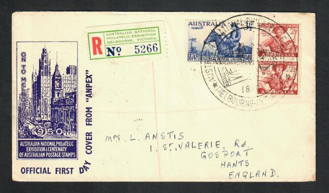 AUSTRALIA 1950 ANPEX Philatelic Exhibition. Registered. - 32271 - PostalHist image 0