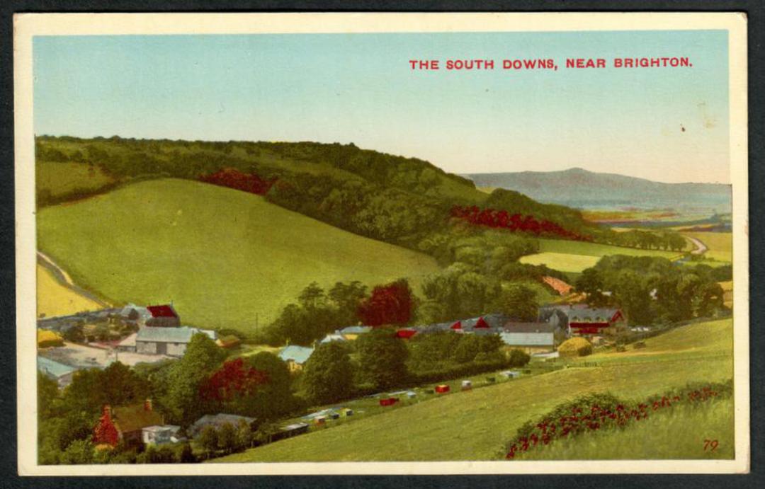 The South Downs near Brighton. Coloured Postcard. - 243349 - Postcard image 0