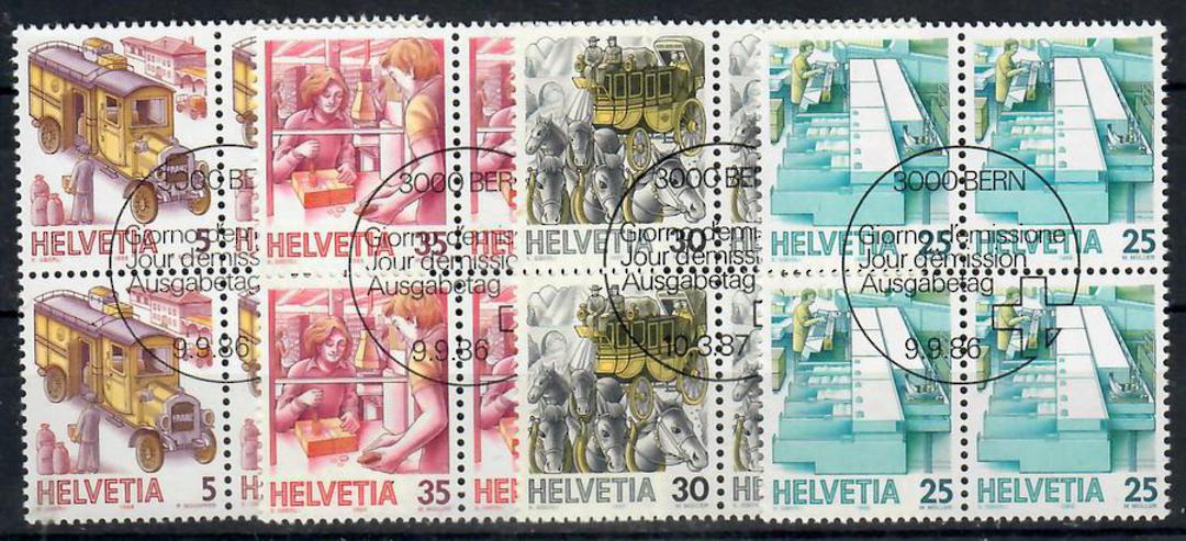 SWITZERLAND 1986 Definitives.  Various values in Blocks of 4. Missing the 75c. - 23324 - VFU image 1