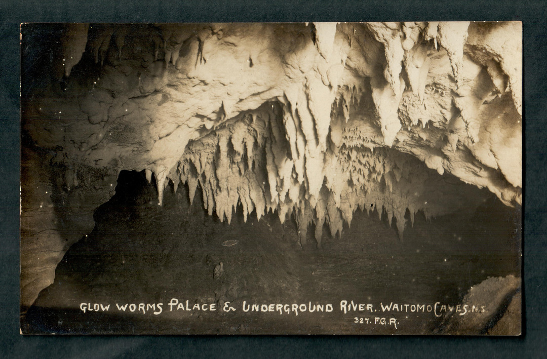 Real Photograph by Radcliffe of the Glow Worm Palace and Underground River. - 46424 - Postcard image 0