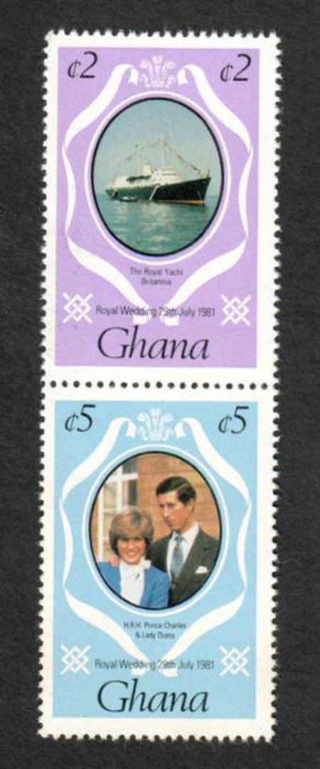 GHANA 1981 Royal Wedding of Prince Charles and Lady Diana Spencer. Joined pair from the booklet. - 83192 - UHM image 0