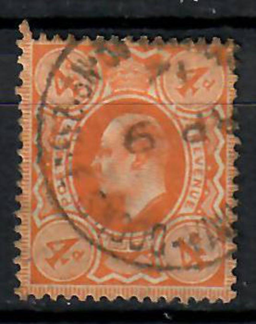GREAT BRITAIN 1902 Edward 7th Definitive 4d Brown-Orange. Postmark .........ON DOCKS. - 70570 - FU image 0