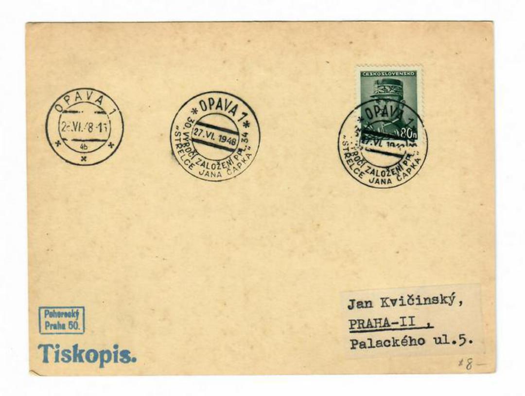 CZECHOSLOVAKIA 1948 Lettercard posted from OPAVA to PALACKEHO. - 30227 - PostalHist image 0