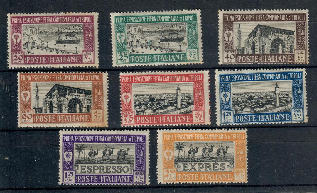 TRIPOLITANIA 1927 Tripoli Trade Fair. Set of 8. - 21200 - Mint image 0
