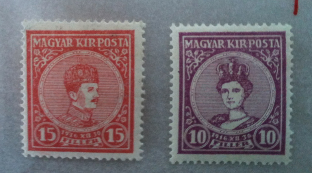 HUNGARY 1916 Coronation. Set of 2. - 95090 - Mint image 0