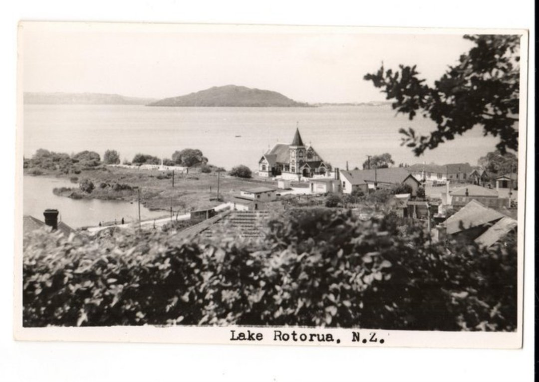 Real Photograph by N S Seaward of Lake Rotorua. - 46285 - Postcard image 0
