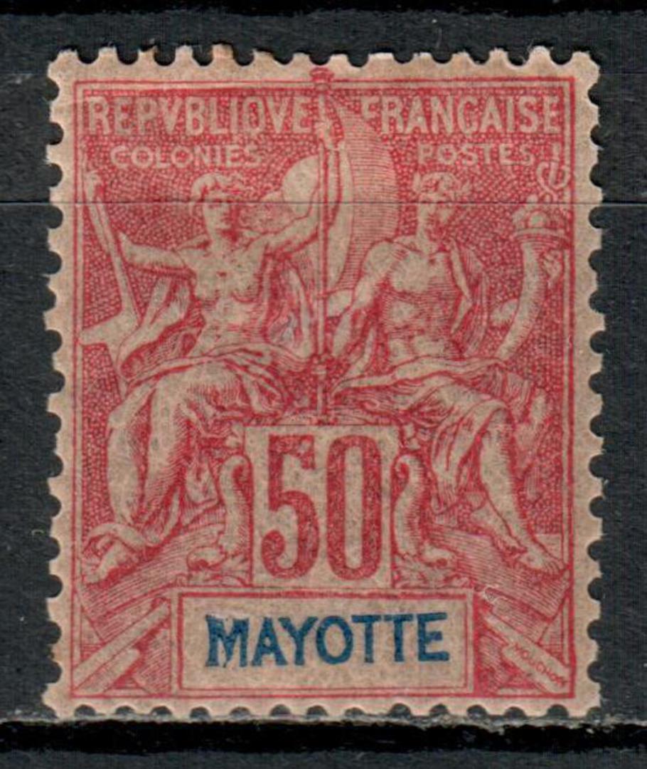 MAYOTTE 1892 Definitive 50c Carmine on rose.  As nice a copy as you will find with rich deep colouring. - 71208 - LHM image 0