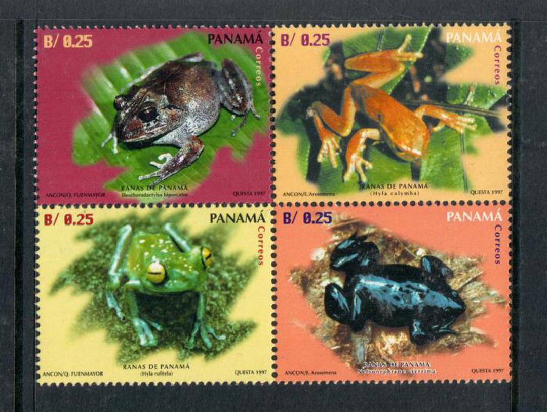 PANAMA 1997 Frogs. Block of 4. - 52383 - UHM image 0
