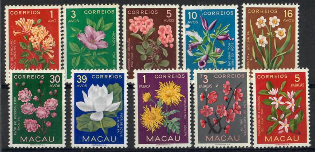 MACAU 1953 Flowers. Set of 10. - 23332 - MNG image 0