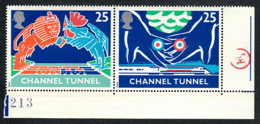 GREAT BRITAIN 1994 Opening of the Channel Tunnel. Set of 4 in joined pairs. - 50770 - UHM image 1