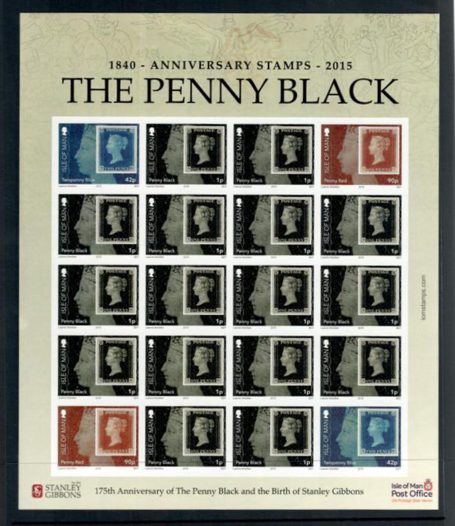 ISLE OF MAN 2015 175th Anniversary of the Penny Black. Miniature sheet. - 50125 - UHM image 0