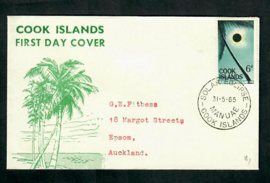COOK ISLANDS 1965 Solar Eclipse on first day cover. - 31625 - FDC image 0