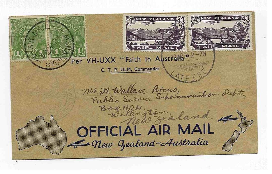 NEW ZEALAND 1933 Special Airmail Auckland to Invercargill sent from Auckland to Kihikihi with Pathway Health. Tear at top. - 300 image 0