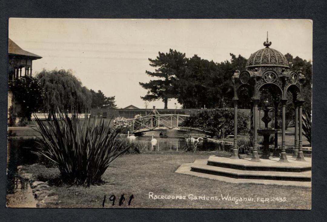 Real Photograph by Radcliffe of Racecourse Gardens Wanganui. - 47176 - Postcard image 0