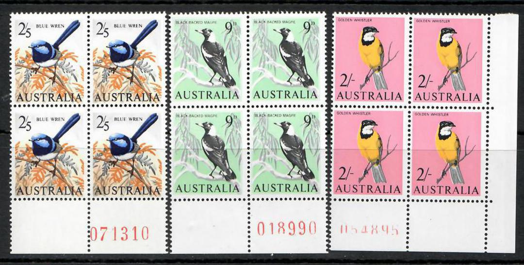 AUSTRALIA 1964 Definitives. Set of 7 in blocks of 4. - 25810 - UHM image 0
