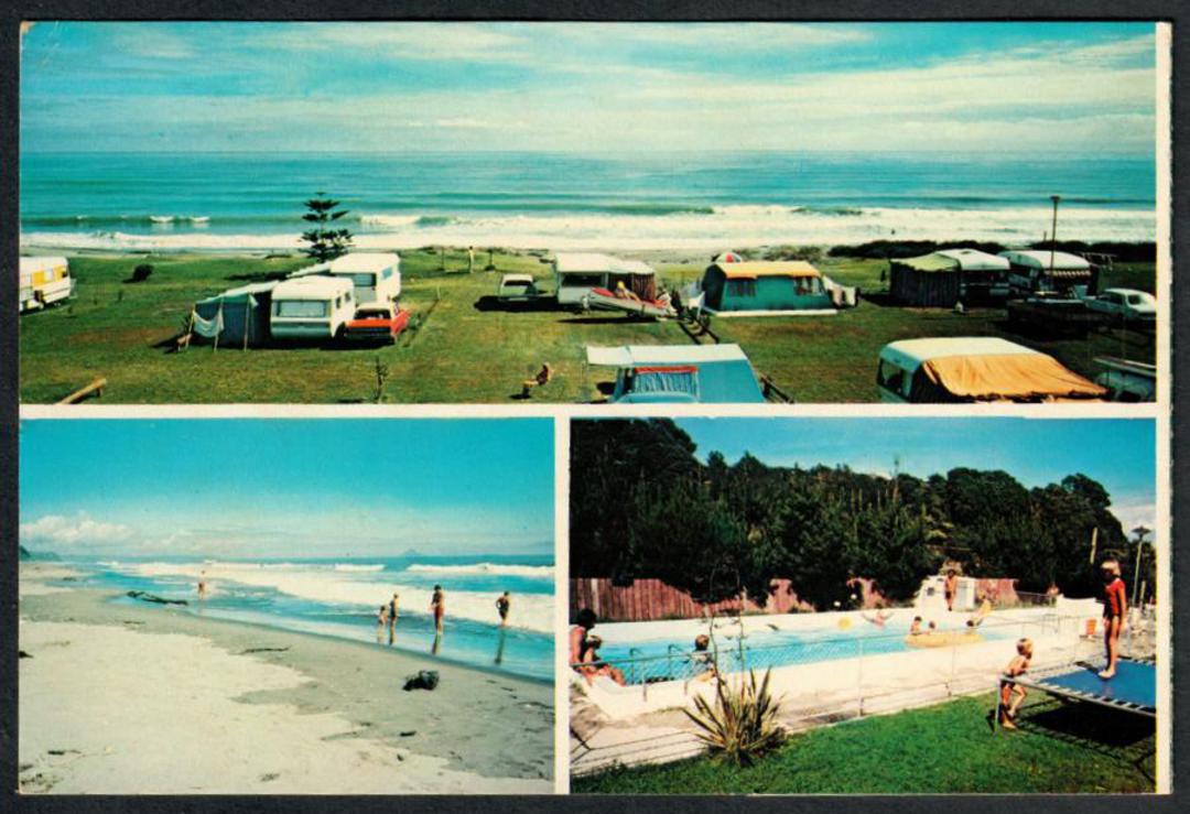 OPOTIKI Island View Family Motor Camp. Modern Coloured Advertising Postcard - 446303 - Postcard image 0