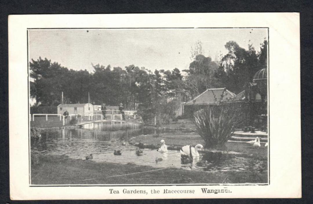 Coloured postcard of Tea Gardens The Racecourse Wanganui. - 47132 - Postcard image 0