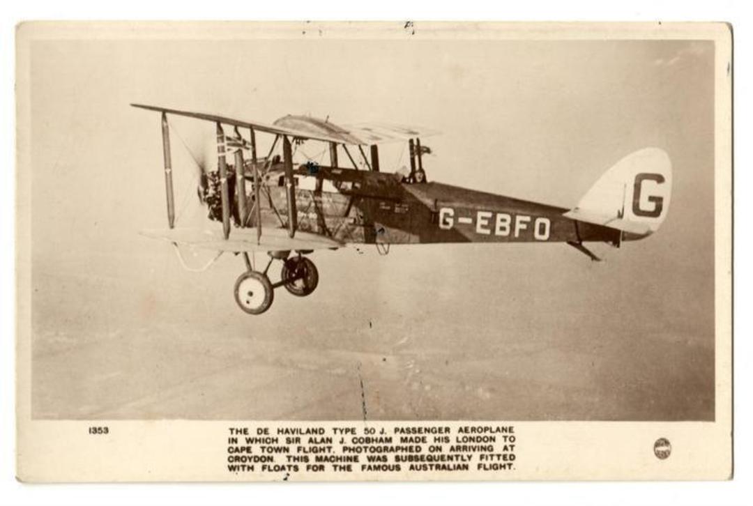 Real Photograph of the De Haviland 50J Passenger Aeroplane. - 40886 - Postcard image 0