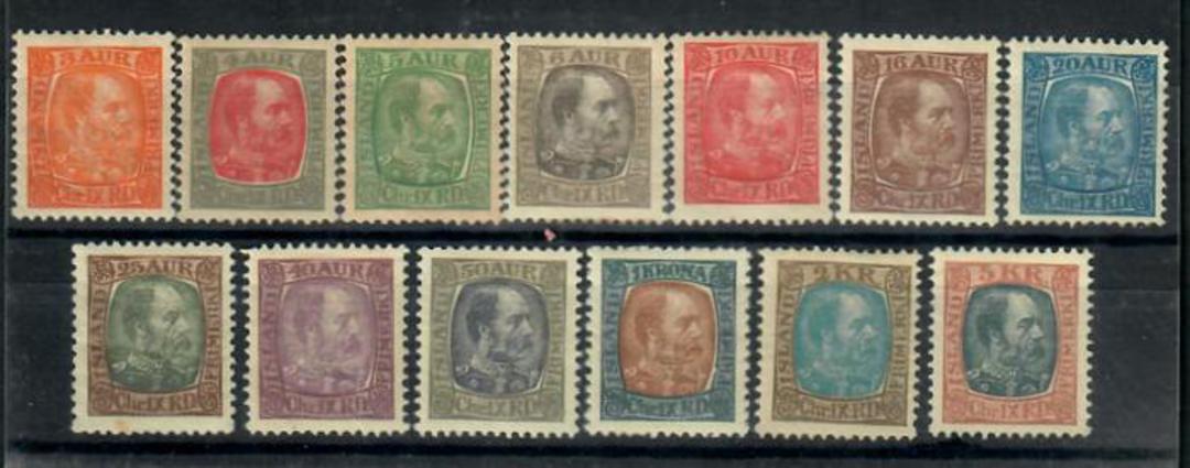 ICELAND 1902 Christian 9th Definitives. Set of 13. - 21653 - Mint image 0