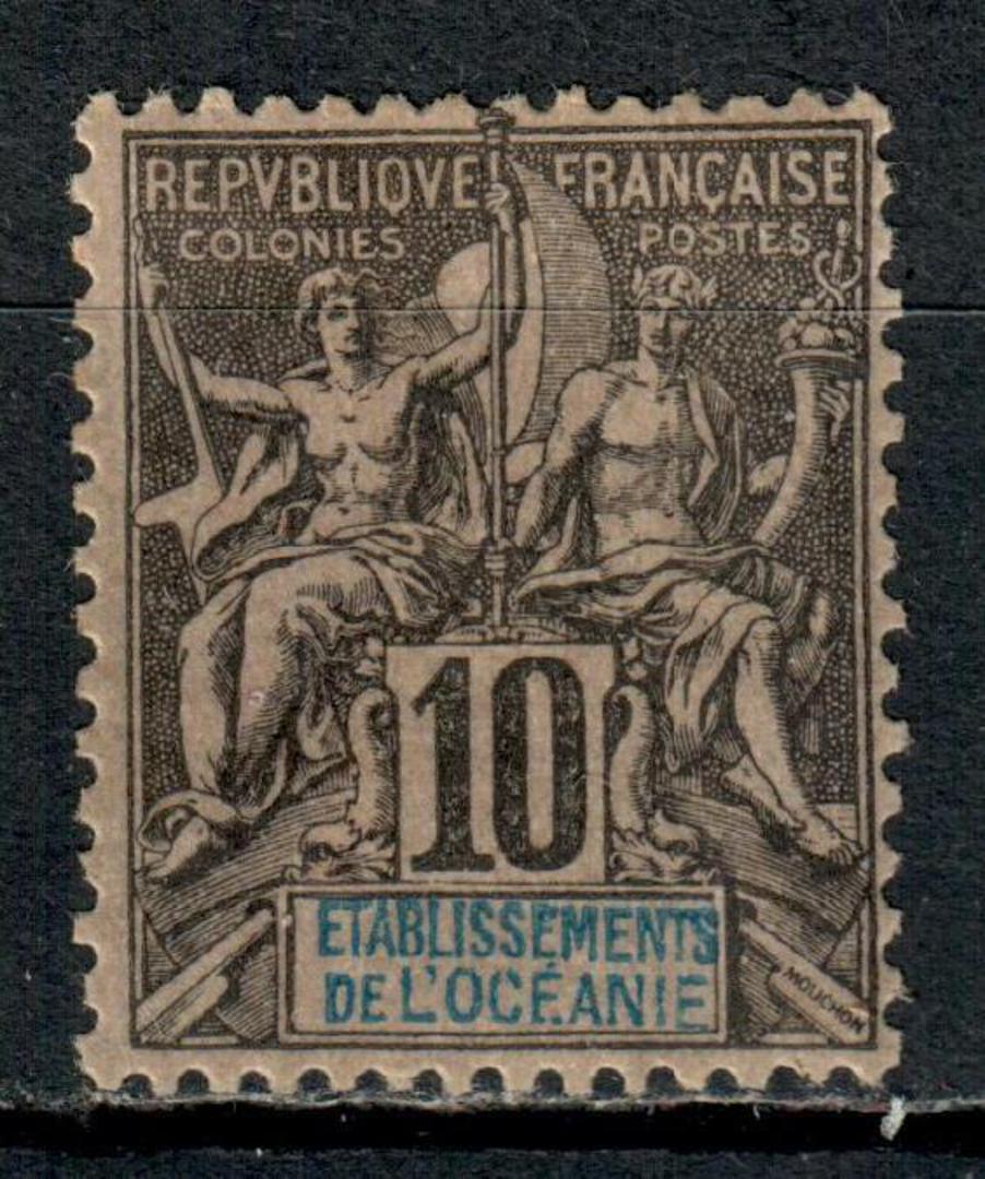 FRENCH OCEANIC SETTLEMENTS 1892 Definitive "Tablet" type 4c Purple-Brown on grey. Superb. Very lightly hinged. - 75901 - LHM image 0