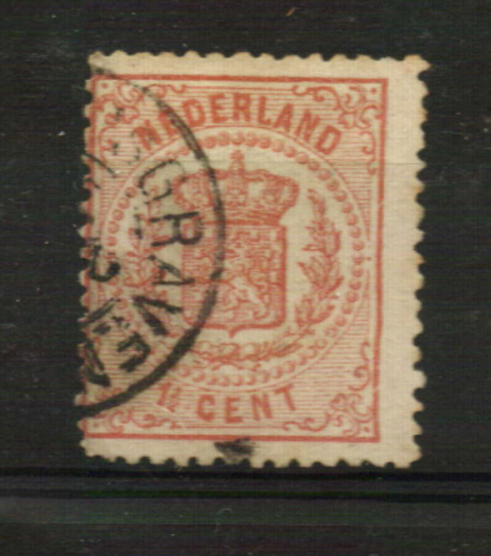NETHERLANDS 1870 Definitive 1½c Rose. Perf 13-13½. Small holes. Centred left. Good perfs. - 21208 - Used image 0