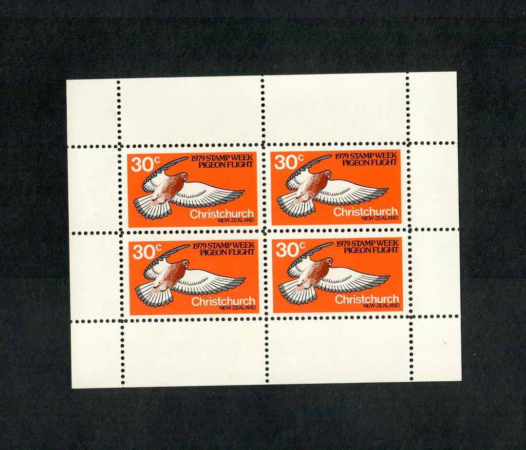 NEW ZEALAND 1979 Stamp Week. Pigeon Flight. Miniature sheet. - 19859 - UHM image 0
