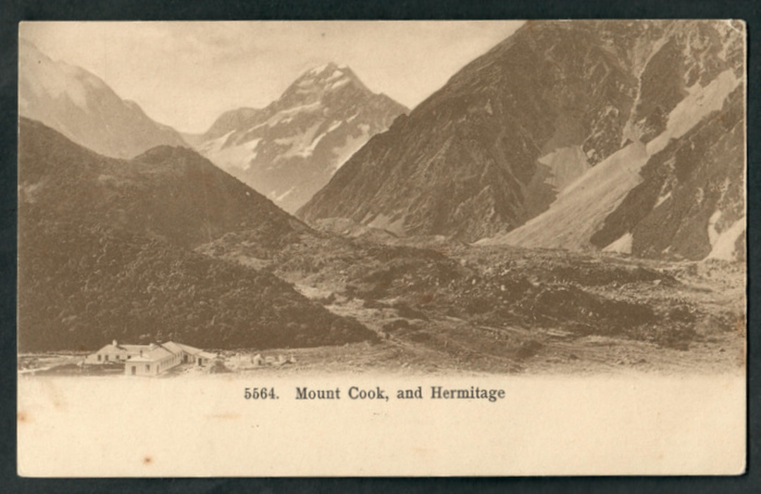 Early Undivided Postcard by Muir & Moodie of Mt Cook and Hermitage. - 48902 - Postcard image 0