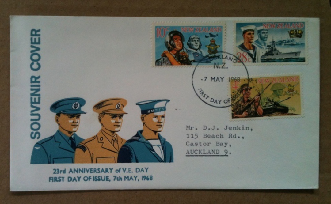 NEW ZEALAND 1968 Armed Forces. Set of 3 on first day cover. - 520415 - FDC image 0