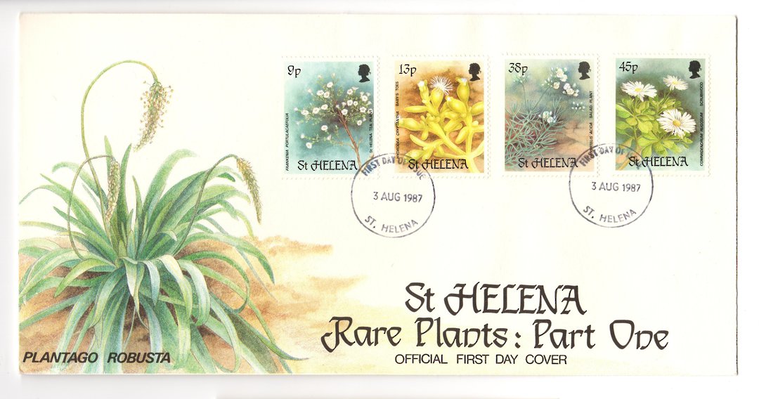 ST HELENA 1987 Rare Plants. First series. Set of 4 on first day cover. - 30965 - FDC image 0