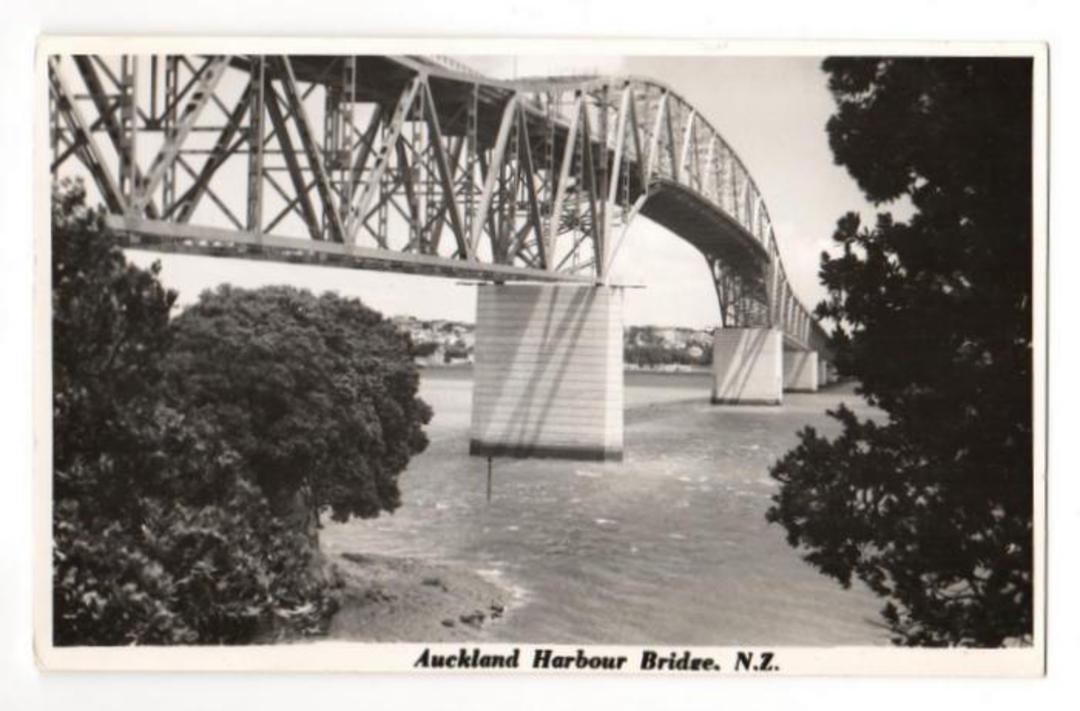 Real Photograph by N S Seaward of Auckland Harbour Bridge. - 45597 - Postcard image 0