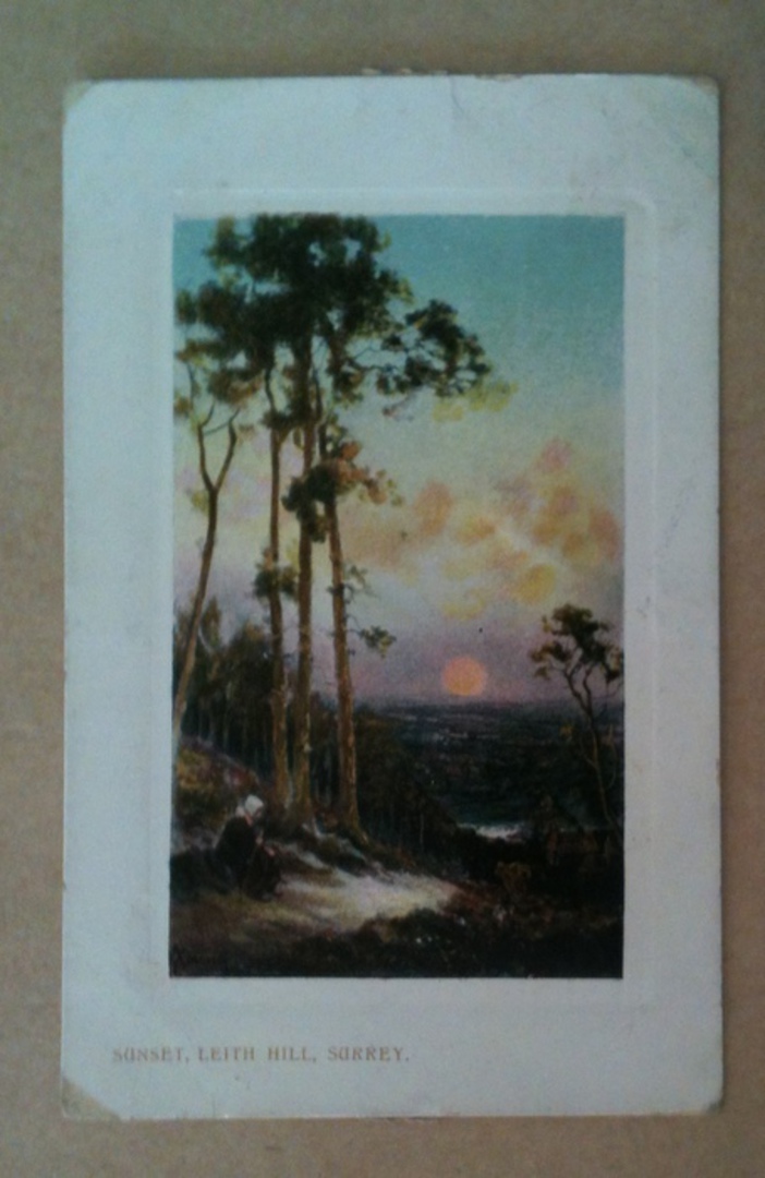 Coloured postcard of Leith Hill Surrey. Posted in New South Wales. - 242598 - Postcard image 0