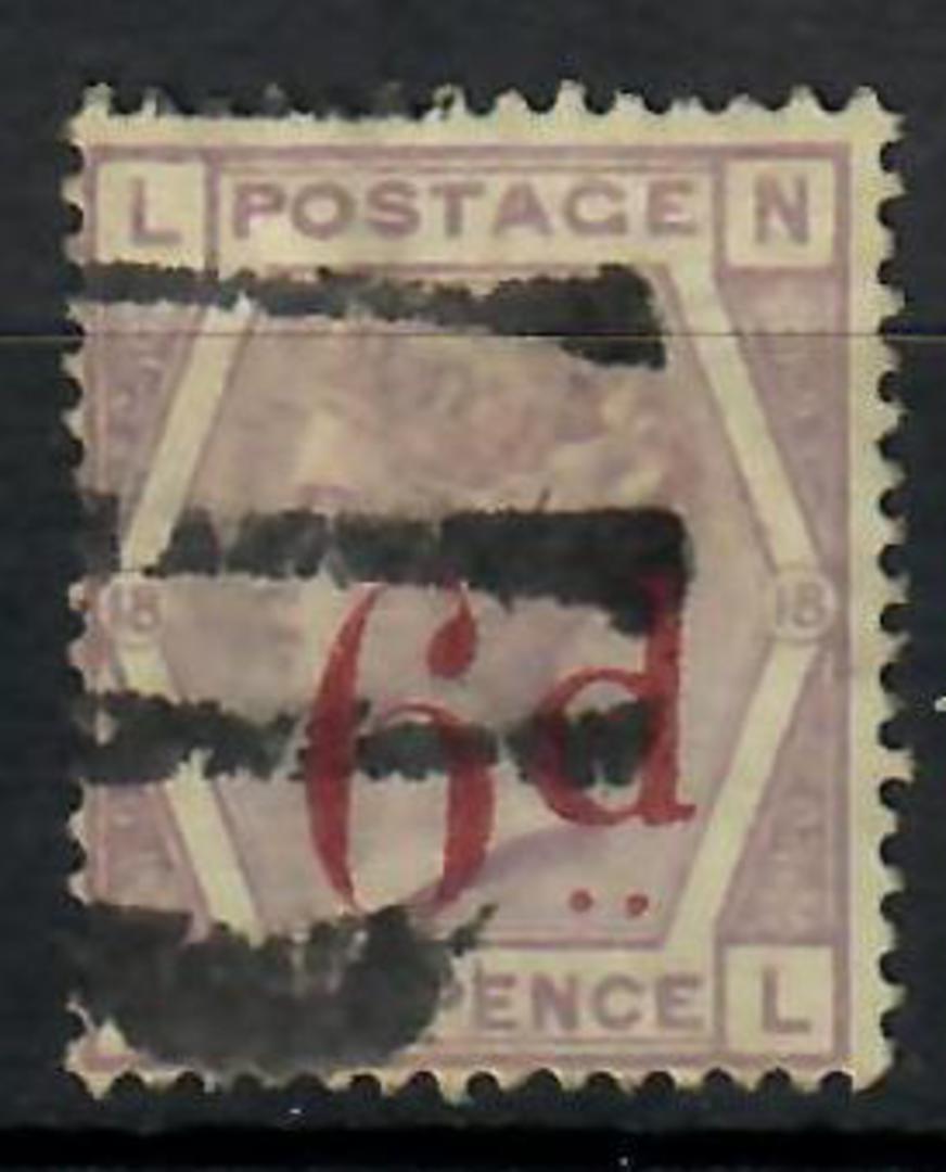 GREAT BRITAIN 1880 Victoria 1st Definitive 6d on 6d Lilac. Slanting dots variety. Watermark Imperial Crown. Postmark four bars. image 0