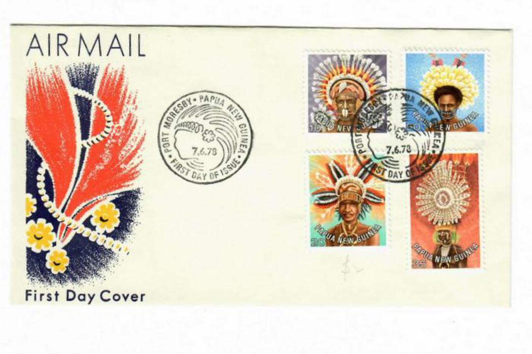 PAPUA NEW GUINEA 1977 Definitives Masks. Set of 12 on first day cover. - 32178 - FDC image 0
