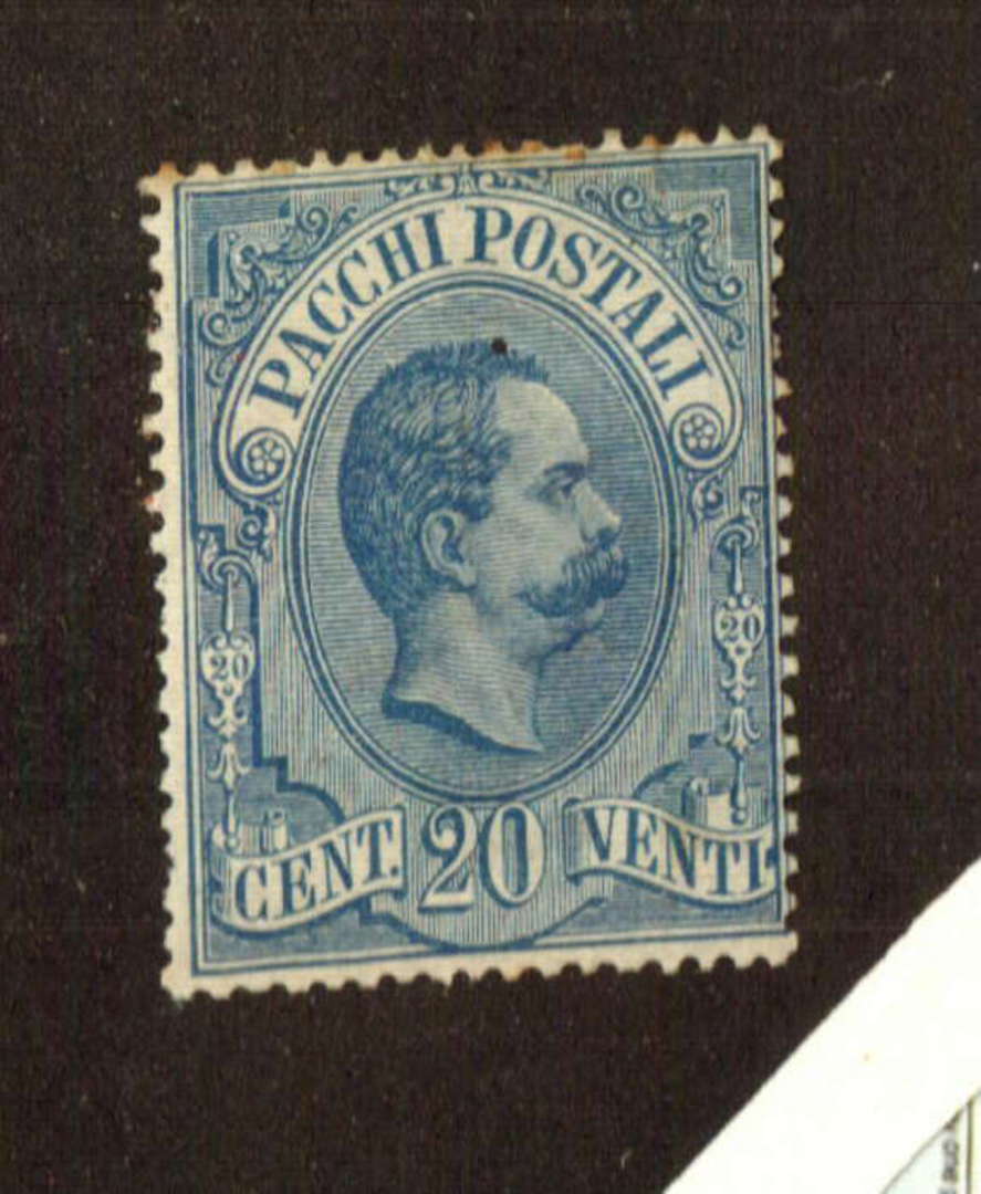 ITALY 1884 Parcel Post 20c Blue. Toning but not much. - 71107 - Mint image 0