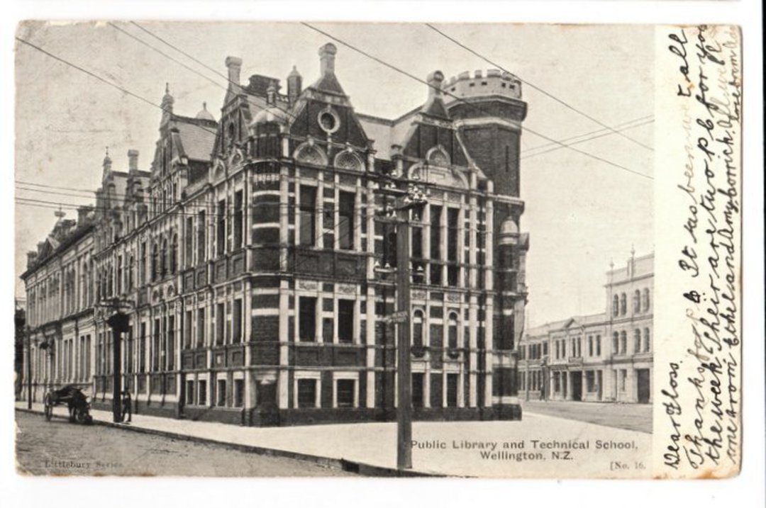 Early Undivided Postcard of Public Library and Technical School Wellington. - 47555 - Postcard image 0
