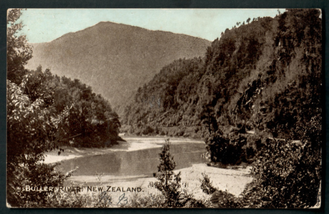 Early Undivided Postcard of Buller River. Tinted Sky. - 48762 - Postcard image 0
