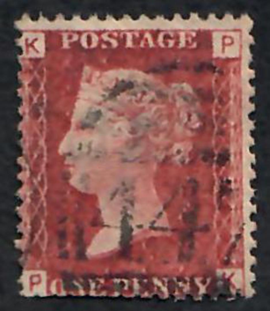 GREAT BRITAIN 1858 1d Red. Plate 113. Letters KPPK. Postmark 144 in oval - 70113 - Used image 0