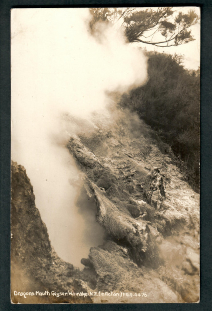 Real Photograph by Radcliffe of Dragon's Mouth Geyser Wairakei in action. - 46785 - Postcard image 0