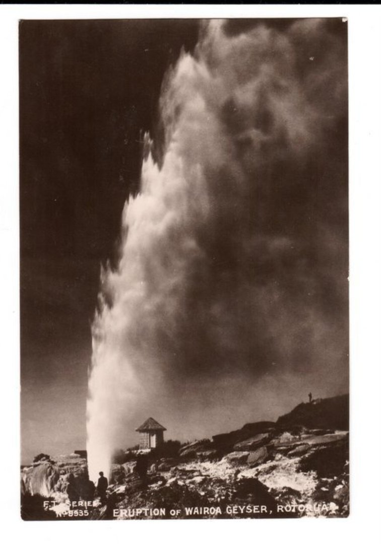 Real Photograph of Eruption of Wairoa Geyser Rotorua. - 245940 - Postcard image 0