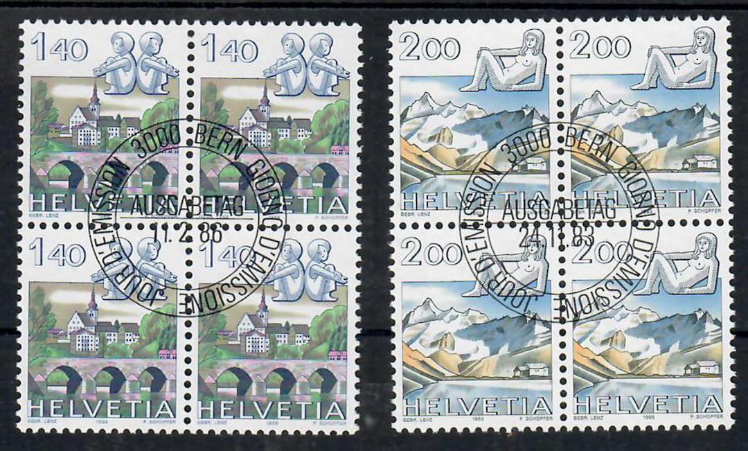 SWITZERLAND 1982 Definitives.  Various values in Blocks of 4. 140c 200c 250c 300c 400c 450c. - 23323 - VFU image 1