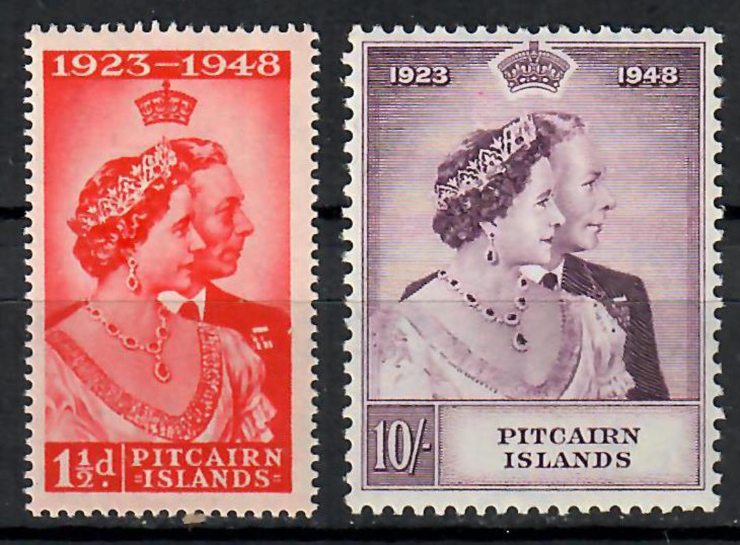 PITCAIRN ISLANDS 1948 Royal Silver Wedding. Set of 2. - 70653 - LHM image 0