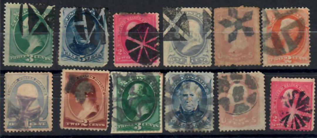 USA Cork Cancels. 12 items. All different. - 23605 - Used image 0