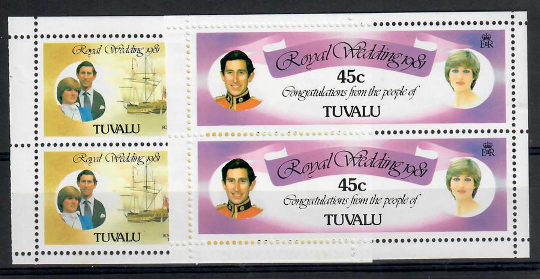 TUVALU 1981 Royal Wedding of Prince Charles and Lady Diana Spencer. Set of 2 in booklet panes. - 22015 - UHM image 0