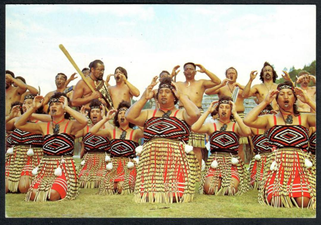 Modern Coloured Postcard by Richard Silcock of Te Roopu Manutaki Droup Action Song. - 449554 - Postcard image 0