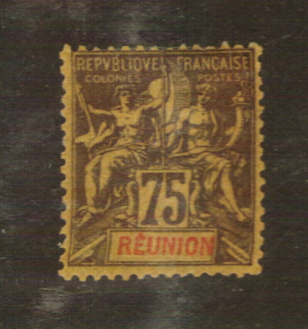 REUNION 1892 Definitive 75c Brown on orange. - 76465 - Mint image 0